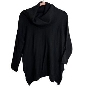 Tahari Extra Fine Merino Wool Black Cowl Neck Sweater Sz Small